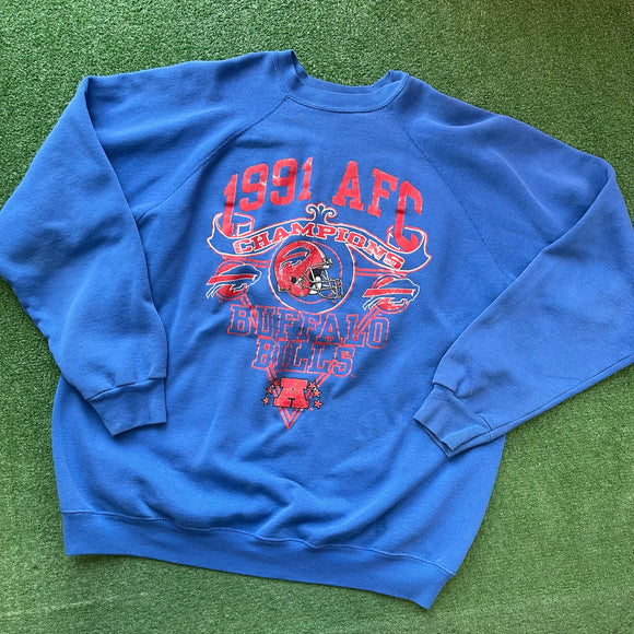 Vintage Buffalo Bills 1991 AFC Champs Crewneck Size XL