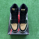 Jordan Patent Gold Toe 1s Size 10.5