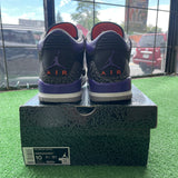Jordan Black Court Purple 3s Size 10