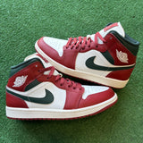 Jordan Redstone Midnight Green Mid 1s Size 8