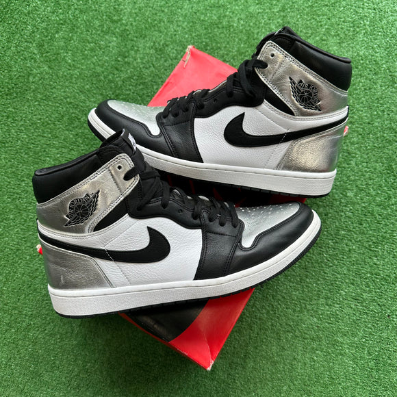 Jordan Silver Toe 1s Size 13.5W/12M