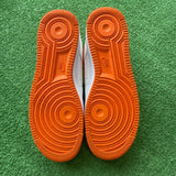 Nike White Orange Air Force 1s Size 9