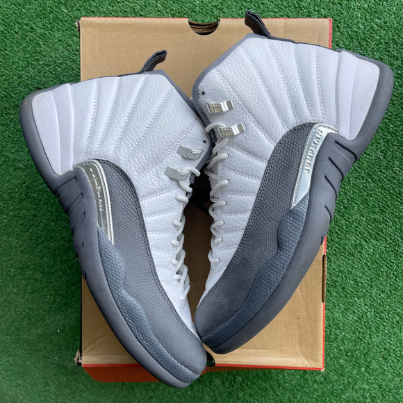 Jordan White Dark Grey 12s Size 10
