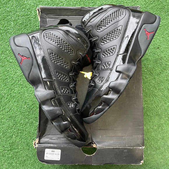 Jordan Patent Bred 9s Size 10