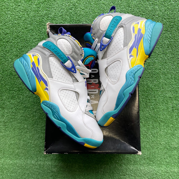 Jordan White Aqua 8s Size 9.5W/8M