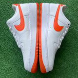 Nike White Orange Air Force 1s Size 9