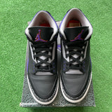 Jordan Black Court Purple 3s Size 10