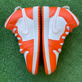 Jordan Metallic Electric Orange Mid 1s Size 2Y