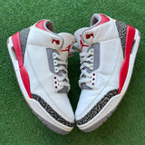 Jordan Fire Red 3s Size 11.5