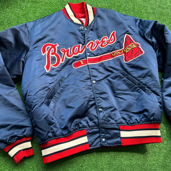Vintage Atlanta Brave Satin Jacket Size XL