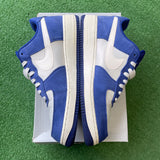 Nike White Navy Low Air Force 1s Size 10.5