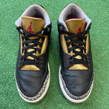 Jordan Black Cement Gold 3s Size 12W/10.5M