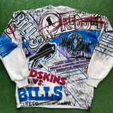 Vintage Buffalo Bills Super Bowl XXVI All Over Print Crewneck Size XL