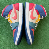 Jordan Multi Color Mid 1s Size 11.5W/10M