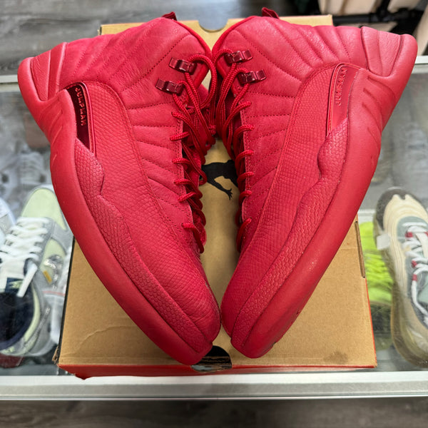 Air jordan 12 red suede hotsell