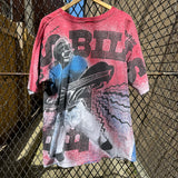 Vintage Buffalo Bills Jim Kelly All Over Print Tee Size XL