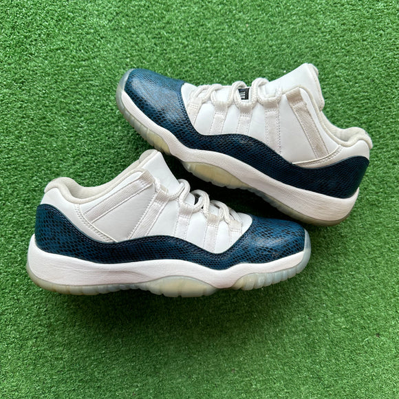 Jordan Navy Snake Skin Low 11s Size 6Y