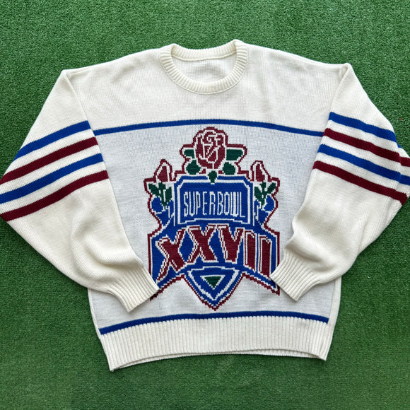 Vintage Buffalo Bills Super Bowl Chalk Line Sweater Size XL