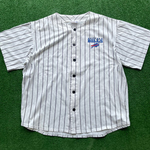 Vintage Buffalo Bills Baseball Jersey Shirt Size L