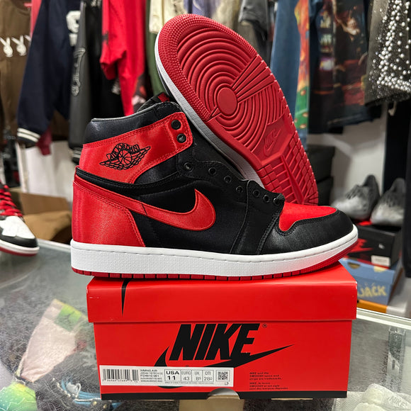 Jordan Satin Bred 1s Size 11W/9.5M