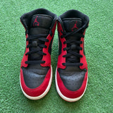 Jordan Gym Red Black White Mid 1s Size 7Y