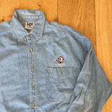 Vintage Buffalo Sabres Denim Button Down Shirt Size L
