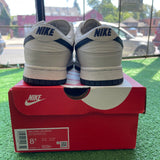 Nike White Midnight Navy Low Dunks Size 8.5