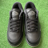 Jordan Black Metallic Silver Black Low 2s Size 6.5Y