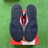 Nike Red Obsidian Low Dunks Size 9.5