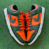 Nike Miami Hurricane Low Dunks Size 8