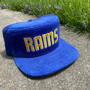 Vintage Los Angeles Rams New Era Corduroy Snapback Hat
