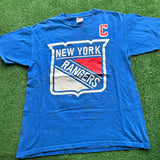 Vintage New York Rangers Blue Mark Messier Tee Size L