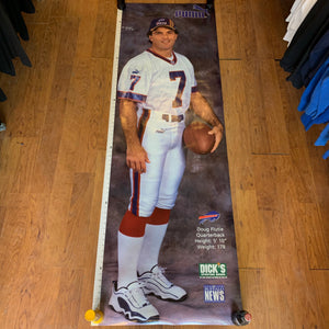 Vintage Buffalo Bills Doug Flutie Life Size Poster 6 Feet