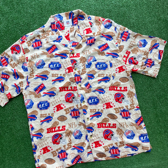 Vintage Buffalo Bills Hawaiian Shirt Size L