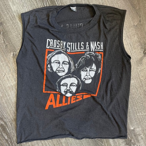 Crosby Stills & Nash 1984 Tour cut-off Size XL