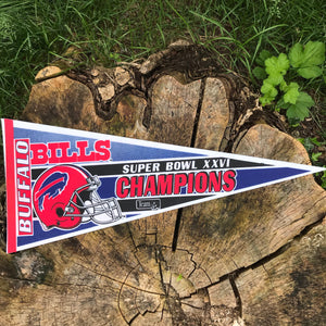 Vintage Buffalo Bills Super Bowl XXVI Champs Pennant