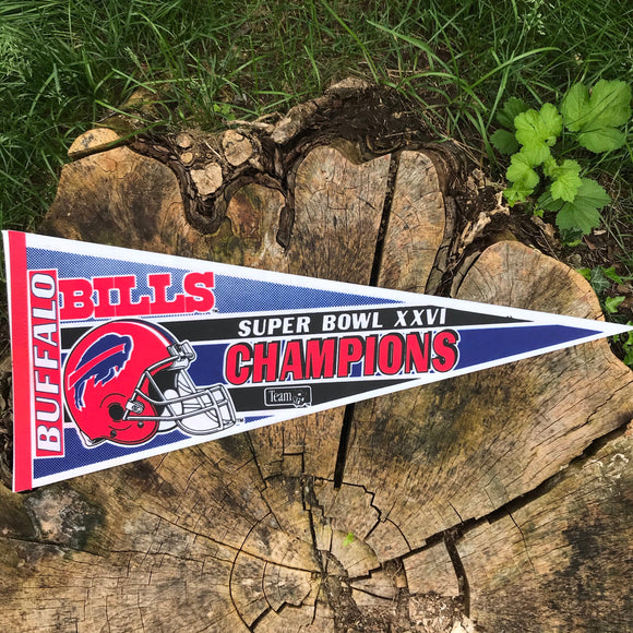Vintage Buffalo Bills Super Bowl XXVI Champs Pennant