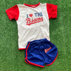 Vintage Buffalo Bisons Baby Outfit Size 2T