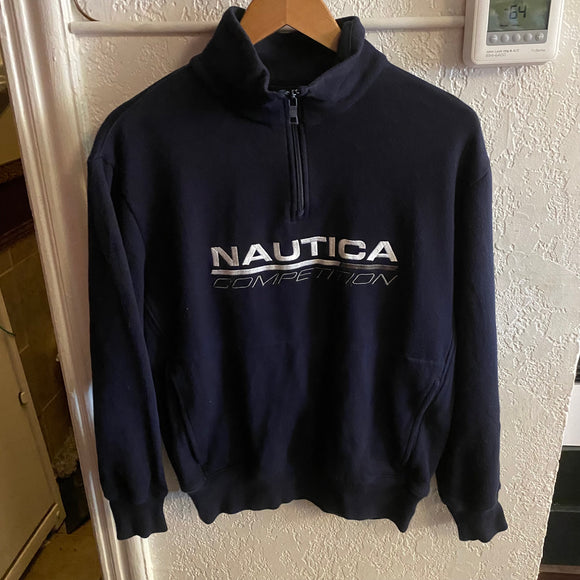 Vintage Nautical Quarter Zip Pullover Size S