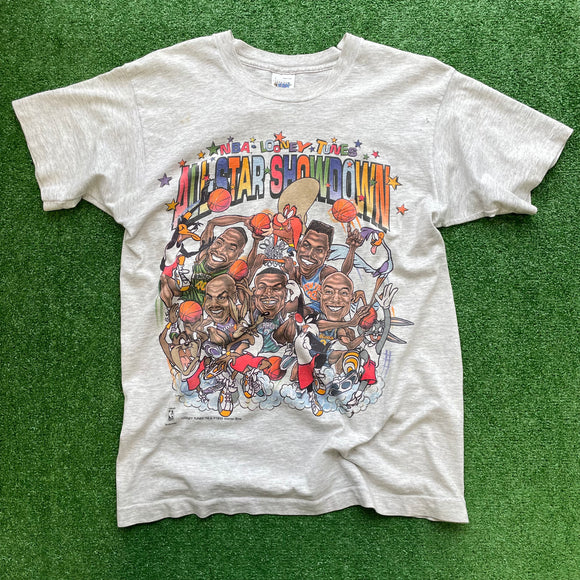 Vintage 1995 Looney Tunes NBA All Star Game Tee Size L