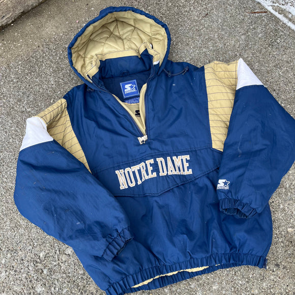 Vintage Notre Dame Starter Pullover Jacket Size XL