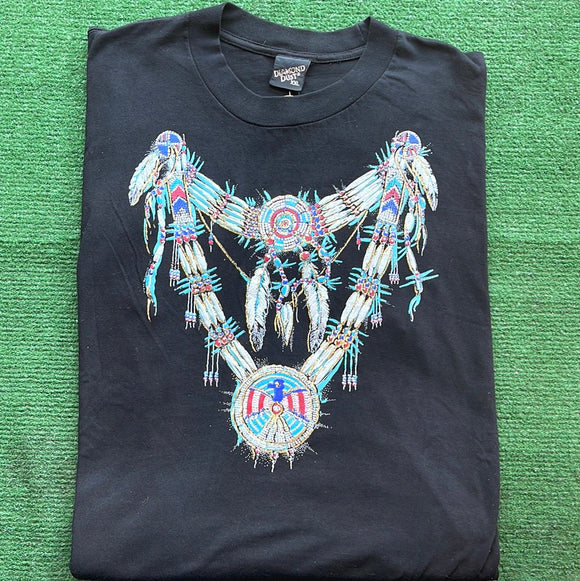 Vintage Native American Necklace Tee Size 2XL